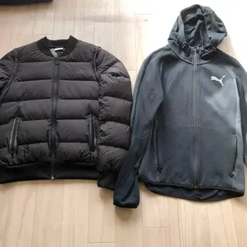 Puma 블랙 다운 자켓과 후디 세트