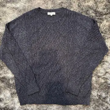 레나운 심플 라이프 남성용 크루넥 니트 스웨터 네이비 /L