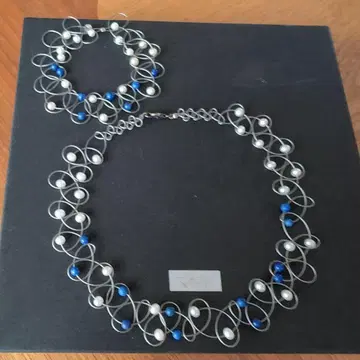 라피스 라줄리 와이어 초커와 팔찌 세트 긴자 주얼리 마키