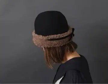 핸드메이드 작가 카와무라 모자 가게 보아털 모자 블랙