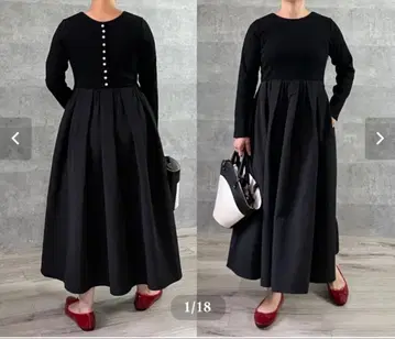 keep my closet 펄 장식 리브 절개 원피스