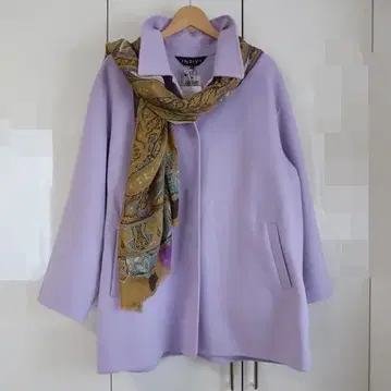 미사용 INDIVI 13호 스텐칼라 리버 코트 퍼플 정가 4.4만