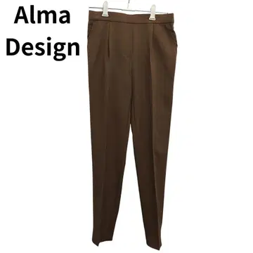알마 디자인 브라운 슬랙스 S 여성용 오피스 심플