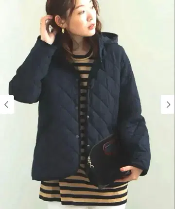 스테디셀러 인기! BEAMS HEART 후드 부착 퀼팅 자켓 S