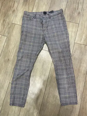 스키니 핏 체크 무늬 팬츠 33/30