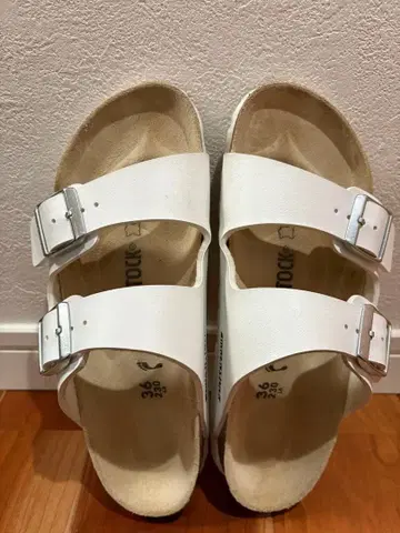 BIRKENSTOCK 화이트 더블 스트랩 샌들 arizona 36