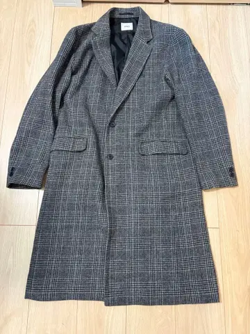 WHO'S WHO 글렌체크 롱 기장 체스터 코트 남성용