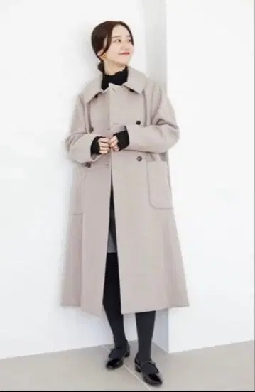 IENA 멜톤 W 버튼 A라인 코트 사이즈 36