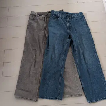 와이드 스트레이트 청바지 그레이 블루 세트 32 유니클로