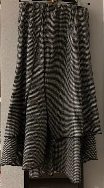 안티카 플레어 롱 스커트 체크 무늬