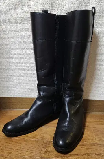 다이애나 24.5cm 자키 부츠 사이드 지퍼 로우힐