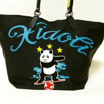 케이타 마루야마 팬더 자수 대형 토트백 블랙 새상품급