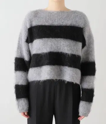 스픽 앤 스팬 헤어 리 보더 니트