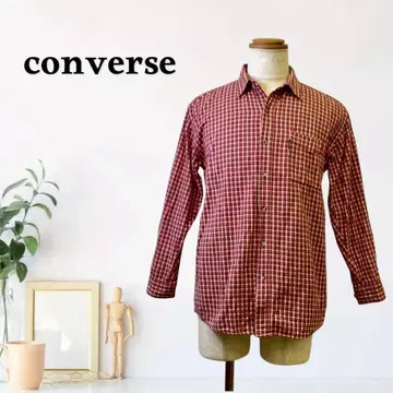 zG661 [ M ] converse 셔츠 체크 무늬 롱 슬리브