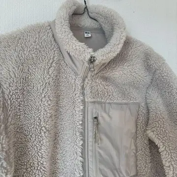 유니클로 방풍 보아 플리스 자켓 베이지 S