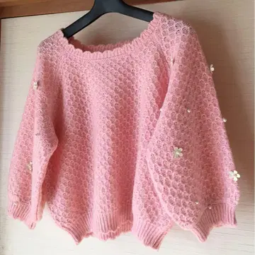 잉그 펄 플라워 스캘럽 니트