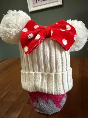 미니 마우스 폼폼 니트 모자