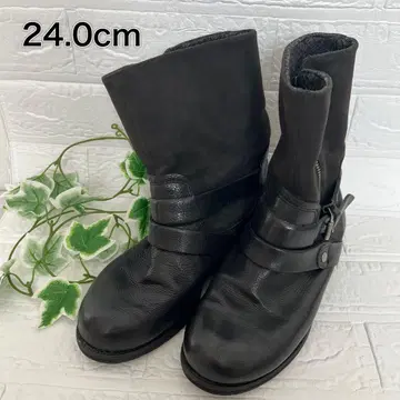 새상품급 키다리 아저씨 부츠 가죽 스웨이드 크로스 로드 24.0cm