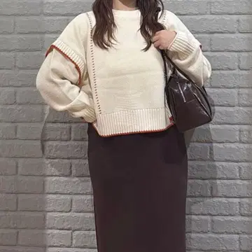 LOWRYS FARM 로리즈팜 2WAY 투톤 스티치 풀오버