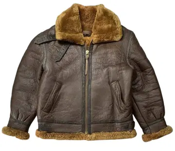 모르간 리얼 무스탕 플라이트 자켓 브라운 40