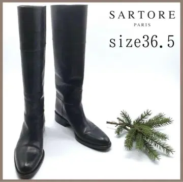 SARTORE 사토레 롱 부츠 스트레이트 블랙