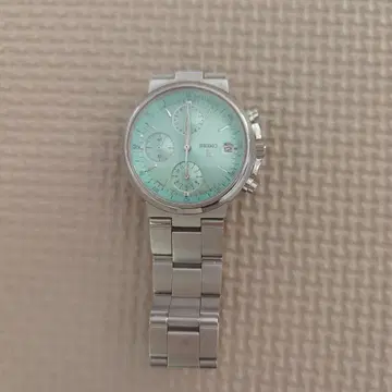 세이코 크로노그래프 시계 중형 스카이블루