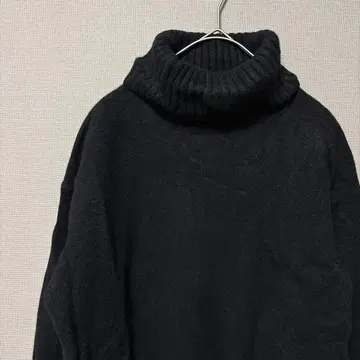 플라스테 터틀넥 스웨터 (M) 심플 블랙 울&캐시미어 무지