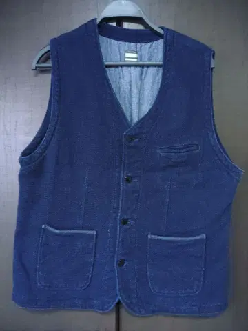구제 의류 모모타로 진즈 자수 베스트 46 인디고 데님 자수 XL 사이즈