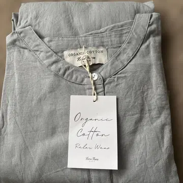 오가닉 코튼 롱 셔츠 원피스 그레이