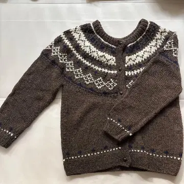 TROIS 노르딕 무늬 스웨터 긴팔 브라운