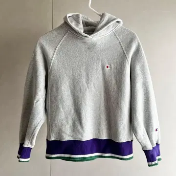 Champion 후드 부착 후드티 M 그레이/퍼플