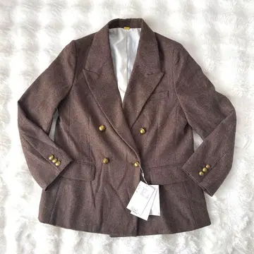 미사용 새상품 미라 오웬 헤링본 골드 버튼 더블 브레스트 자켓 S