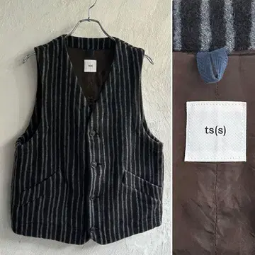 새상품급 ts(s) 스트라이프 울 베스트 tss 엔지니어드 가먼츠