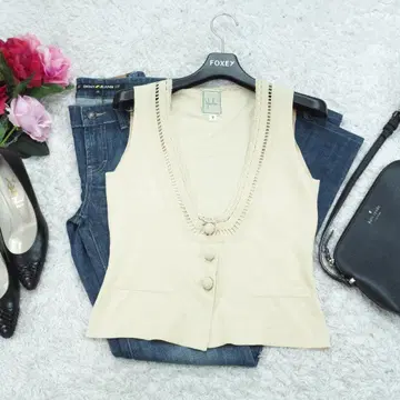 G9559*Sybilla 시빌라 베스트 슬리브리스 티셔츠 베이지