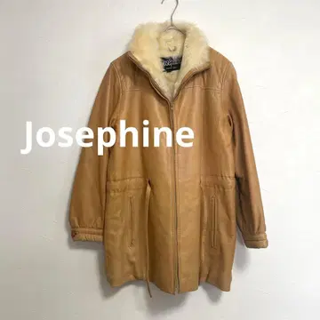 조세핀 Josephine 지퍼 가죽 자켓 카멜 퍼 M