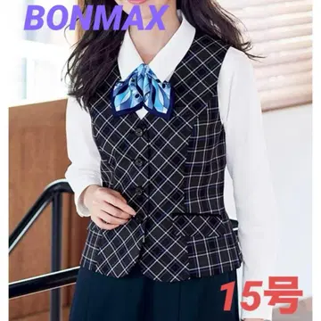 본맥스 사무복 베스트 모노톤 체크 15호