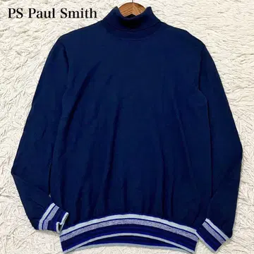 새상품급 폴스미스 터틀넥 니트 스웨터 멀티 라인 네이비 L