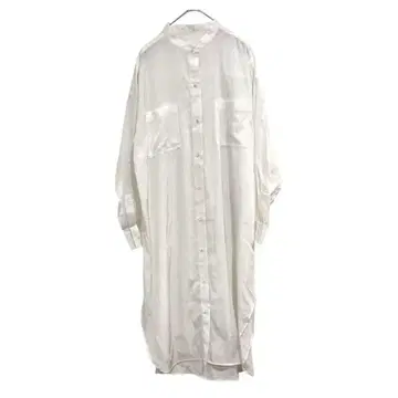 relume 밴드 카라 롱 셔츠 원피스 F 화이트