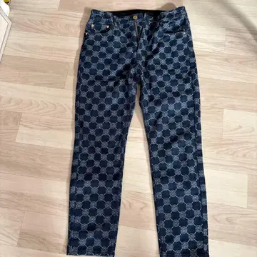 앙코키누 기하학 패턴 M 사이즈 데님 팬츠