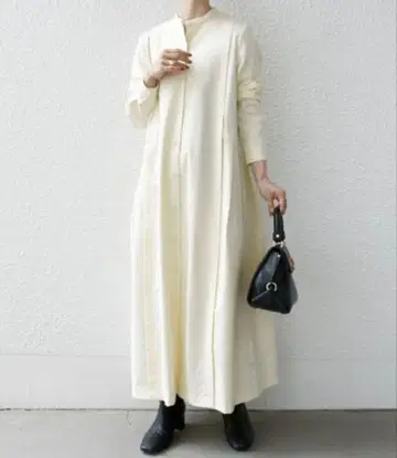 SHIPS any 기모 아이보리 화이트 롱 원피스