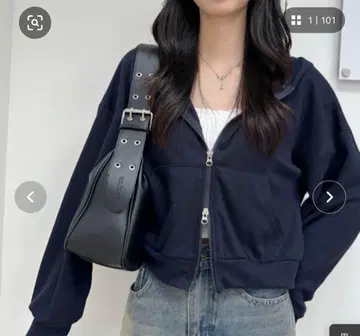 숏 지퍼 후드티 숏 기장 더블 지퍼 후드티