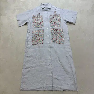 무인양품 반팔 롱 셔츠 원피스