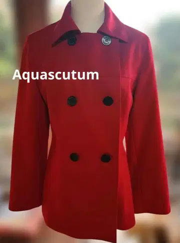 새상품급 [ 아쿠아 스큐텀 ] 테일러드 멜톤 코트 자켓 레드