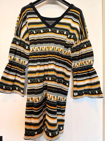 SLY 스트라이프 플레어 슬리브 원피스