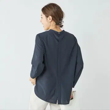 새상품급 노리즈 트리코 T 워셔블 블라우스 네이비 일본제