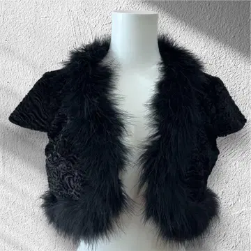 SCOT CLUB 야마다야 퍼 베스트 퍼 볼레로 칠면조 깃털