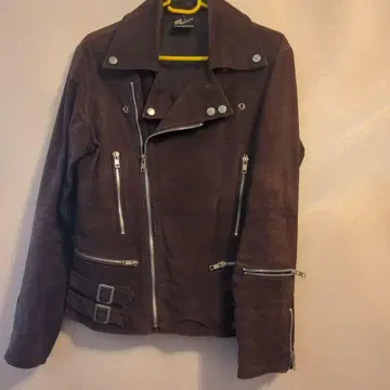 브라운 더블 라이더 자켓