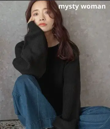 미스티 우먼 아자토 귀여움 발군 모테 아이스크림 크루 니트 프리