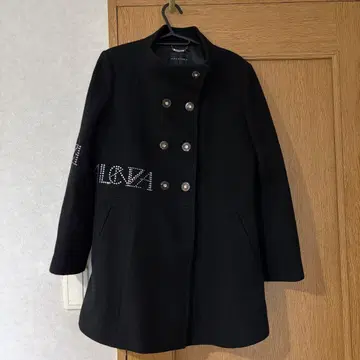 VALENZA 블랙 더블 브레스트 코트