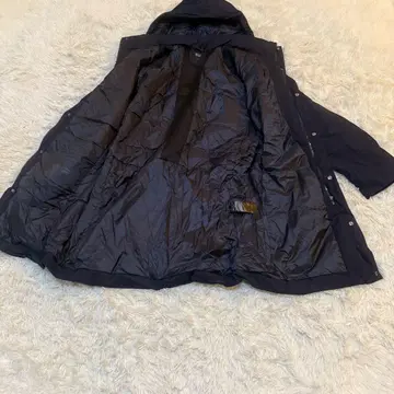 UNIQLO 충전솜 롱 코트 XL 네이비 후드 탈부착식 방한